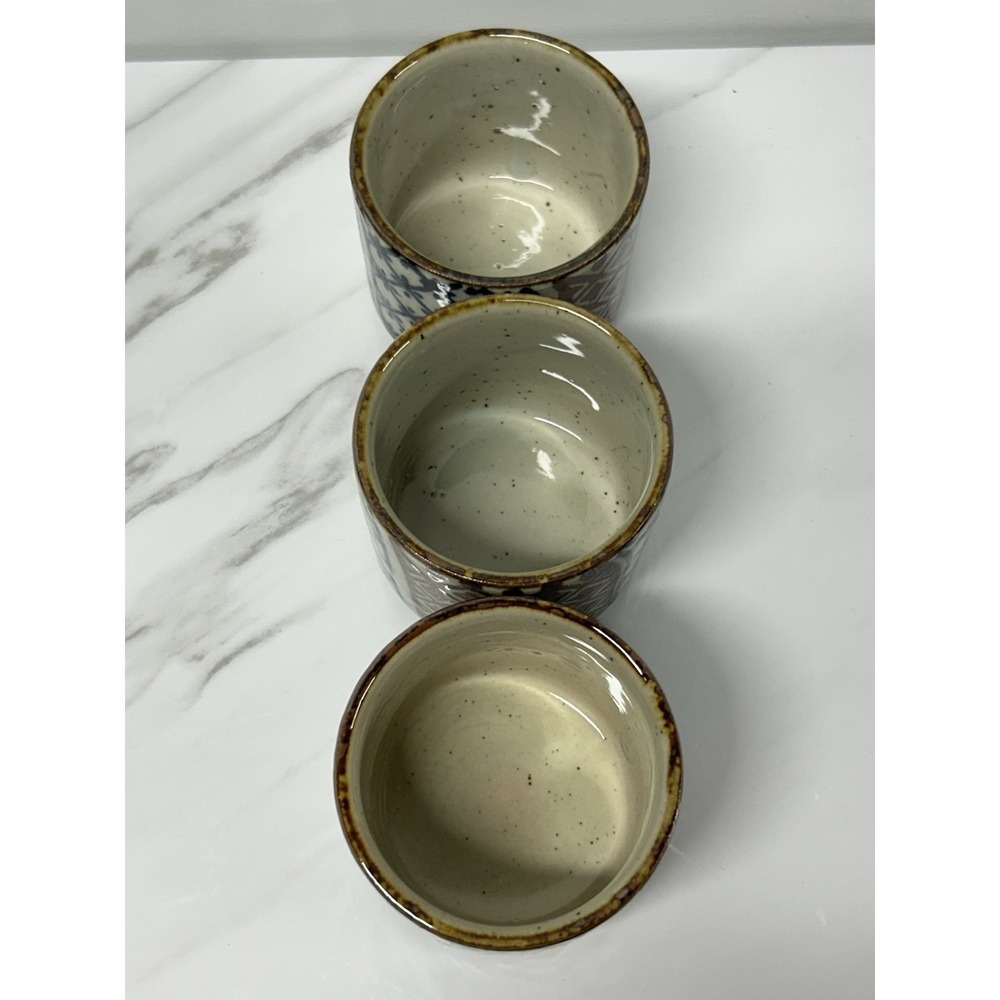3 Vintage Takahashi San Francisco Japanese Small Pottery Tea Cup - Picture 7 of 8